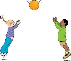 The children were playing a ball.