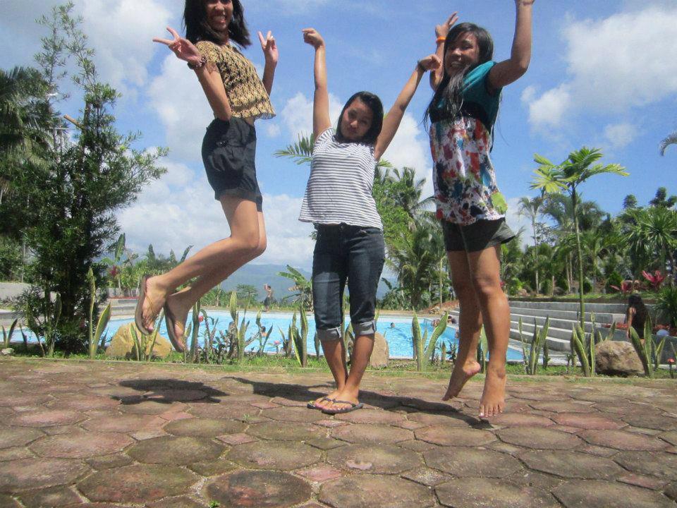 The girls were jumping with joy.