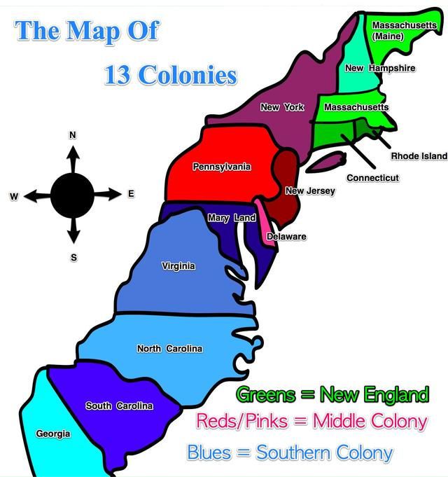 what are the 13 colonies names
