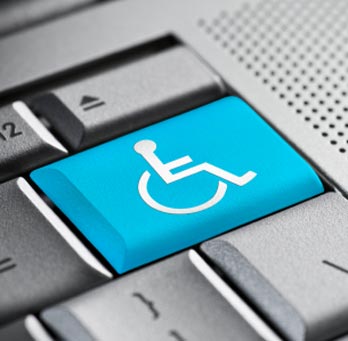 image with a keyboard that resembles a disability symbol