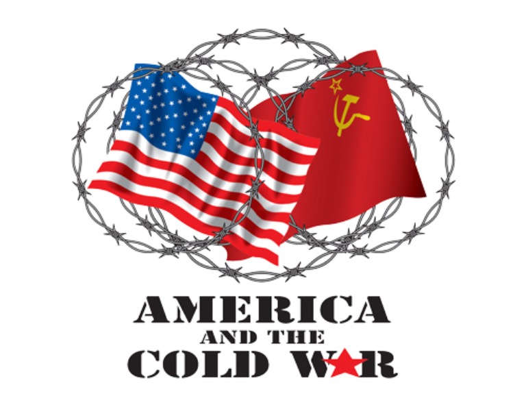 The United States and the Soviet Union flags going head to head